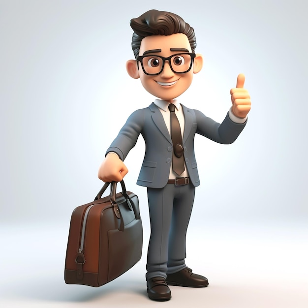 Cartoon d'homme d'affaires rendu en 3D Illustration