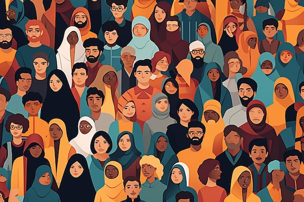 Cartoon Inclusion de la diversité et de l'égalité Ethnies Population mondiale Illustration de peinture