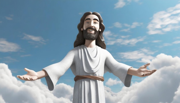 Cartoon de Jésus-Christ vu dans le ciel