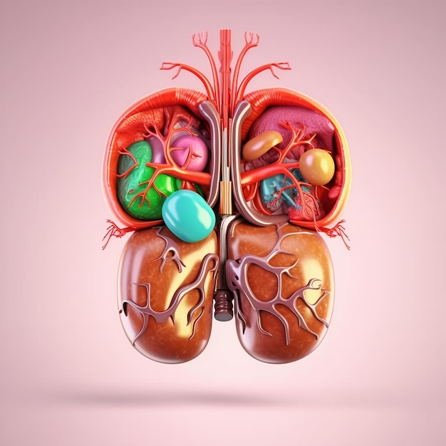 Cartoon organes humains Maladies des organes COEUR FOIE illustration médicale