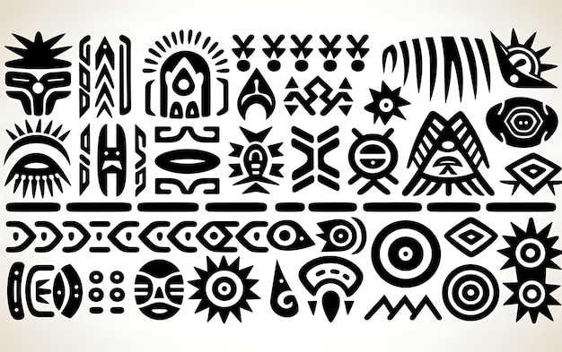 Cartouche tribale africaine en noir et blanc