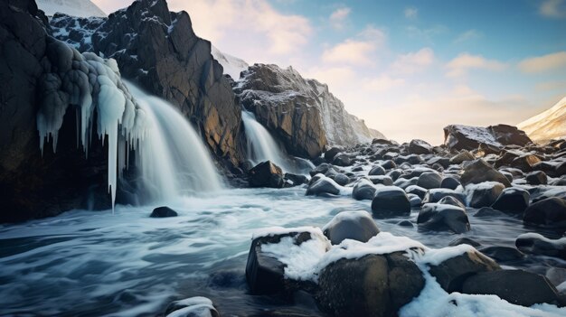 Une cascade arctique Une magnifique photographie de paysage sur la plage de Malibu