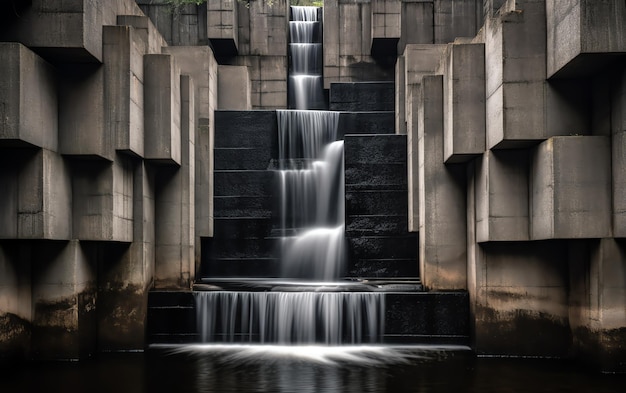 Photo une cascade au milieu d'une rivière