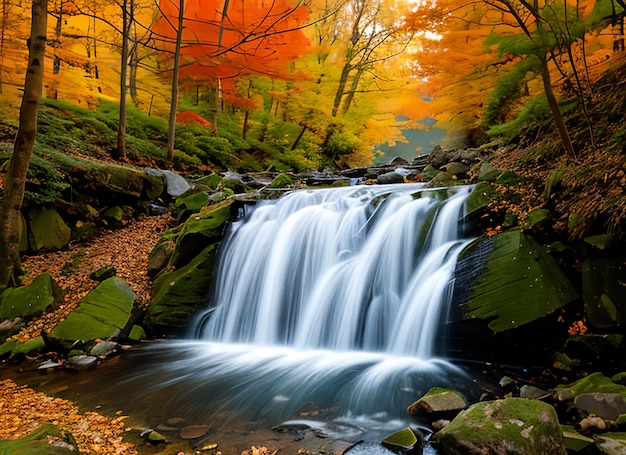 Cascade en automne