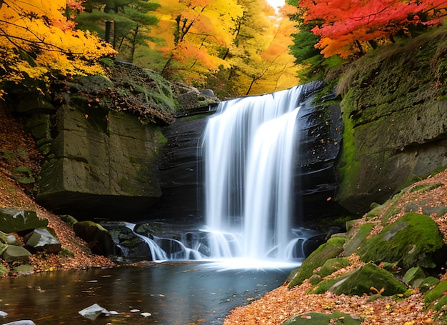 Cascade en automne