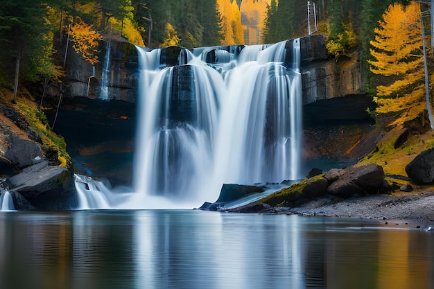 Photo une cascade à l'automne