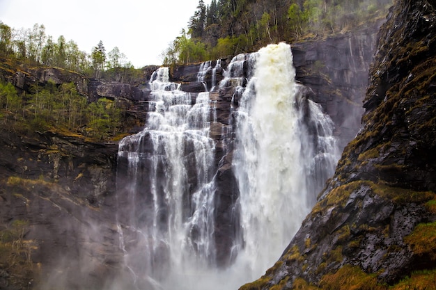 Cascade dans les fjords, été, Norvège