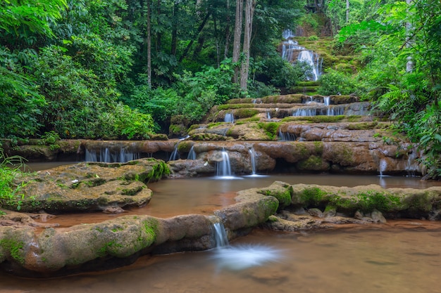 Cascade, dans, forêt tropicale, cascade pa wai, province tak, thaï