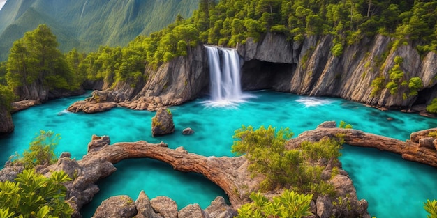 Une cascade dans une forêt tropicale