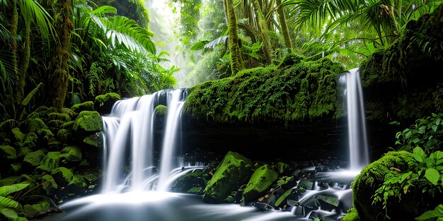 une cascade dans la forêt tropicale