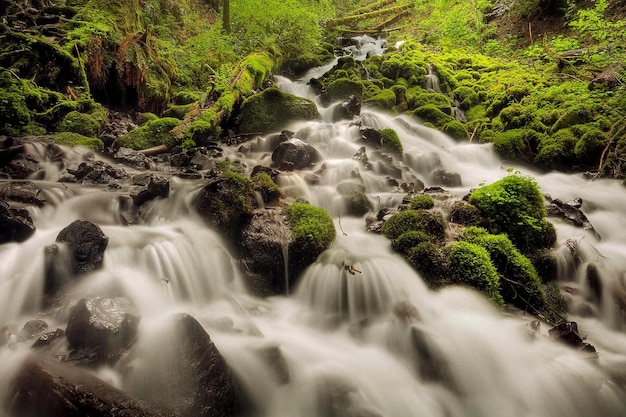 Cascade dans la forêt
