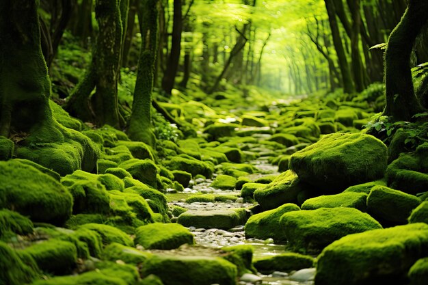 une cascade dans la forêt