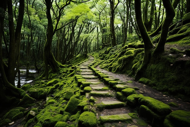 une cascade dans la forêt