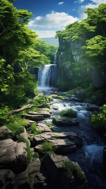 Une cascade dans la forêt