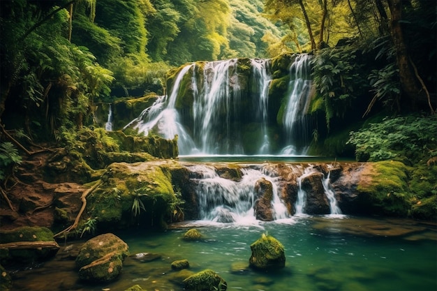 Une cascade dans la forêt