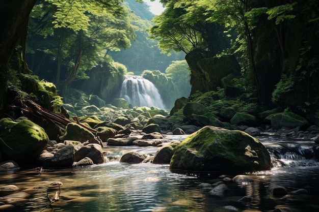 Une cascade dans la forêt