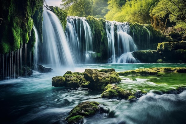 Une cascade dans la forêt