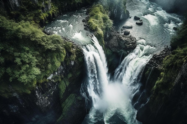 Une cascade dans la forêt