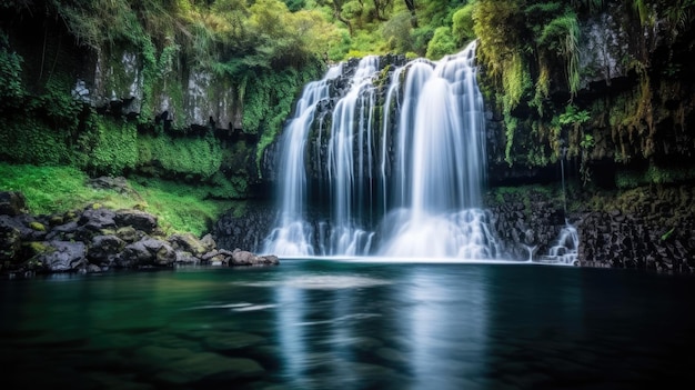 Une cascade dans une forêt