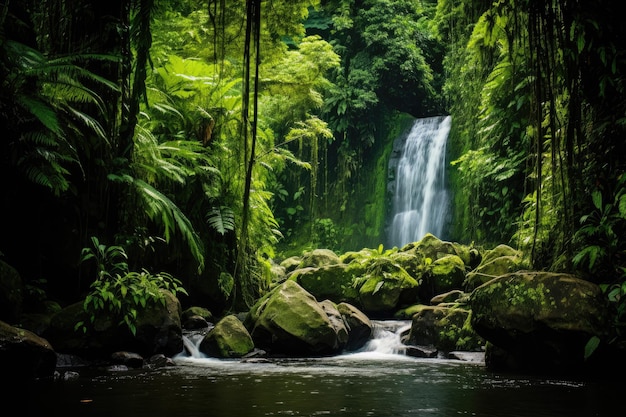 Une cascade dans une forêt