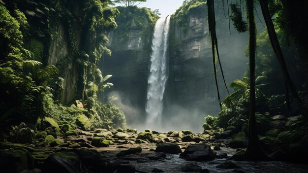 une cascade dans une forêt