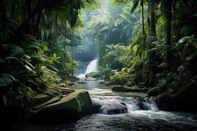 Une cascade dans la jungle