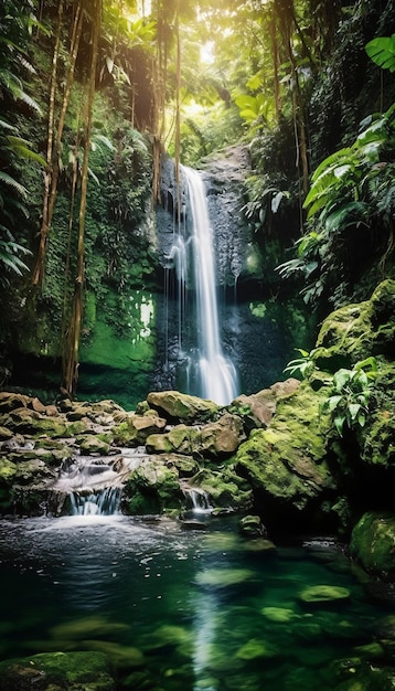 Une cascade dans la jungle