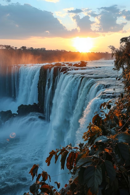 une cascade dans les montagnes