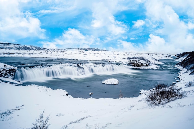 Cascade Faxafoss également appelée la cascade Faxi située sur la rivière Tungufljot dans le sud de l'Islande