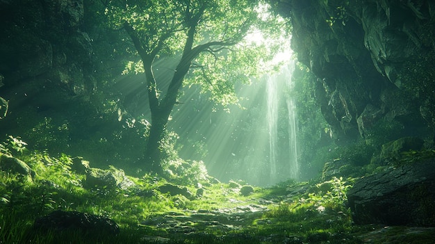 La cascade de la forêt enchantée Une oasis de sérénité