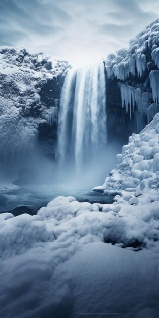 Photo une cascade glacée captivante dans le style de patty maher