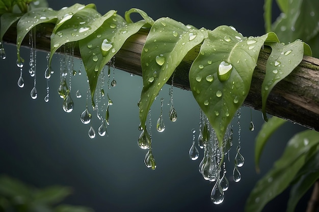 Cascade de gouttes de rosée