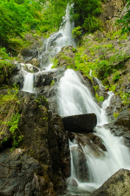 Photo cascade de krok i dok dans le parc national de khao yai, patrimoine mondial de la forêt