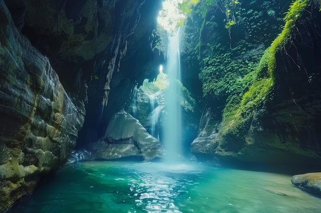 Une cascade majestueuse dans une rivière