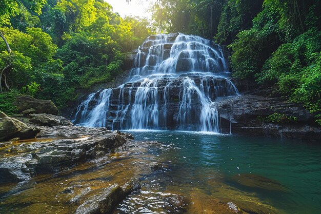 Photo la cascade namtok salatdai est une merveille de la nature thaïlandaise à nakhon nayok, en thaïlande.