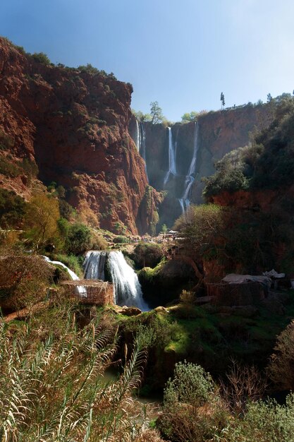 Photo la cascade d'ouzoud au maroc