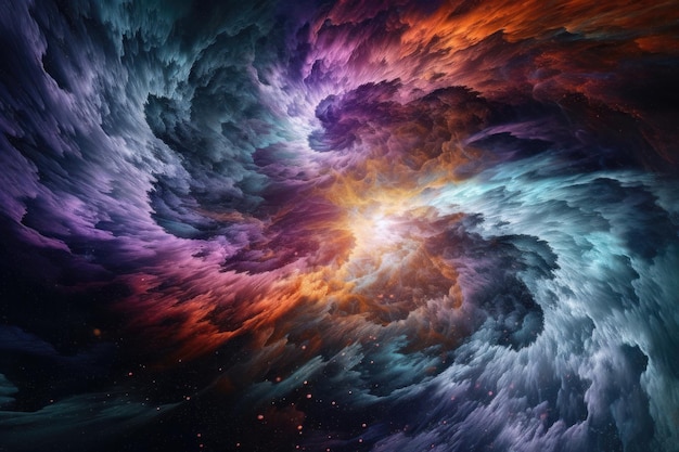 Cascades galactiques colorées et spectaculaires générées par l'IA