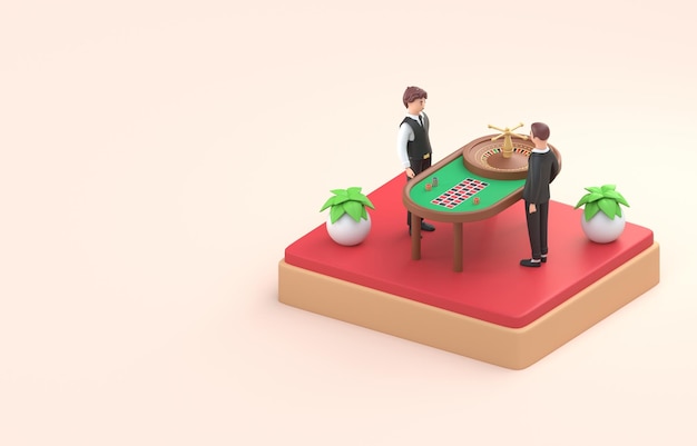 casino, roulette, 3d, illustration