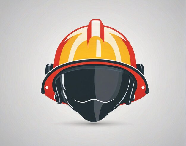 un casque avec une bande rouge et jaune