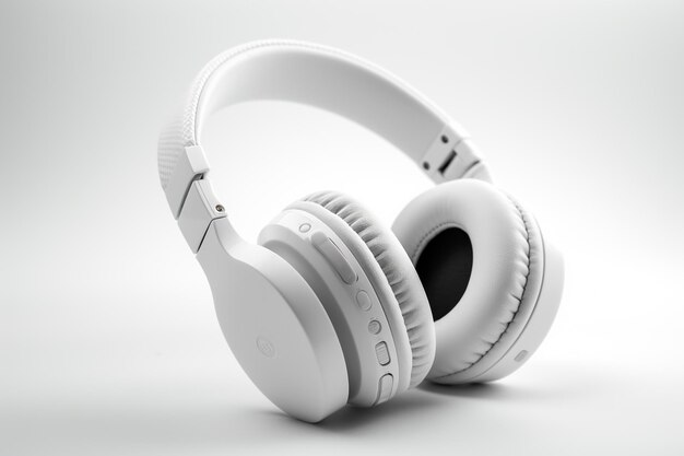 Casque blanc sur fond blanc rendu 3d illustration 3d