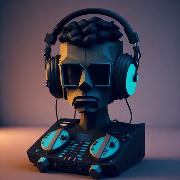 Un casque avec un casque dessus