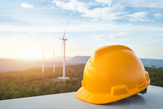 Casque d'équipement dans la construction, éolienne