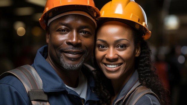 Un casque est porté par un homme et une femme afro-américains noirs