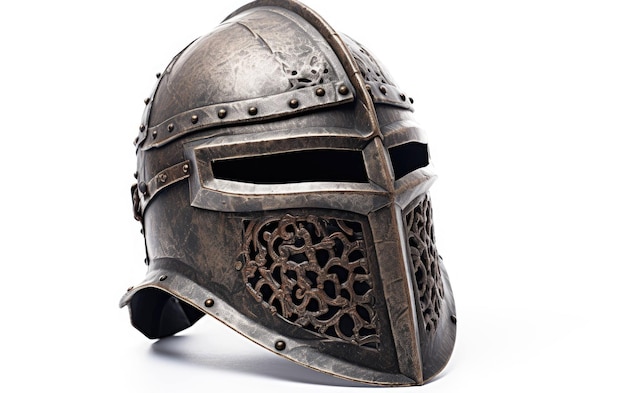 Casque de guerre médiéval de Knight39 sur fond blanc