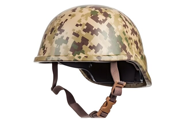 Casque d'infanterie de combat du XXe siècle sur fond blanc image générée par le réseau neuronal