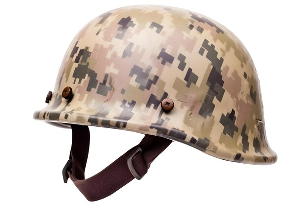 Casque d'infanterie de combat du XXe siècle sur fond blanc image générée par le réseau neuronal