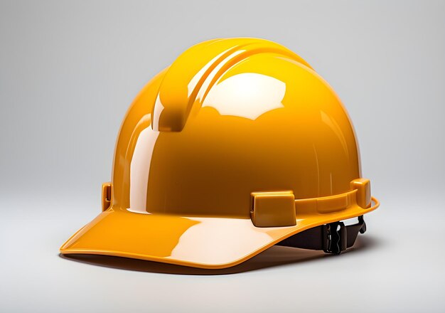 Un casque jaune sur fond blanc