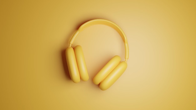 Casque jaune illustration 3d moderne