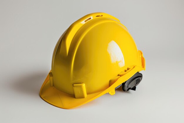 Casque jaune isolé sur fond blanc