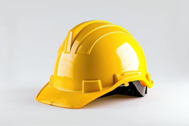 Casque jaune isolé sur fond blanc